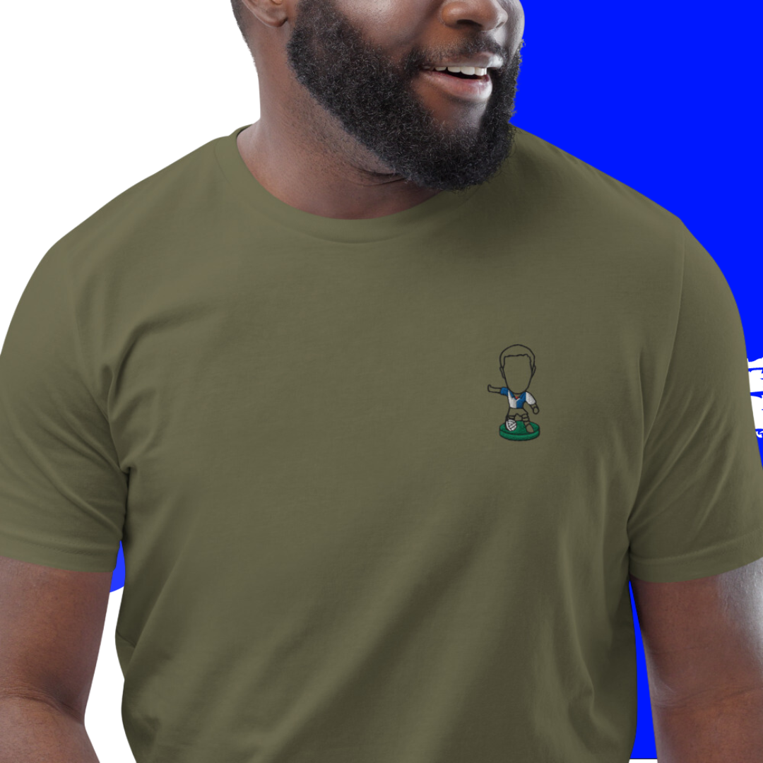 Lancashire Pride (Black Outline)- Blackburn Rovers Inspired Design - Embroidered - Unisex Football Organic Cotton T-Shirt
