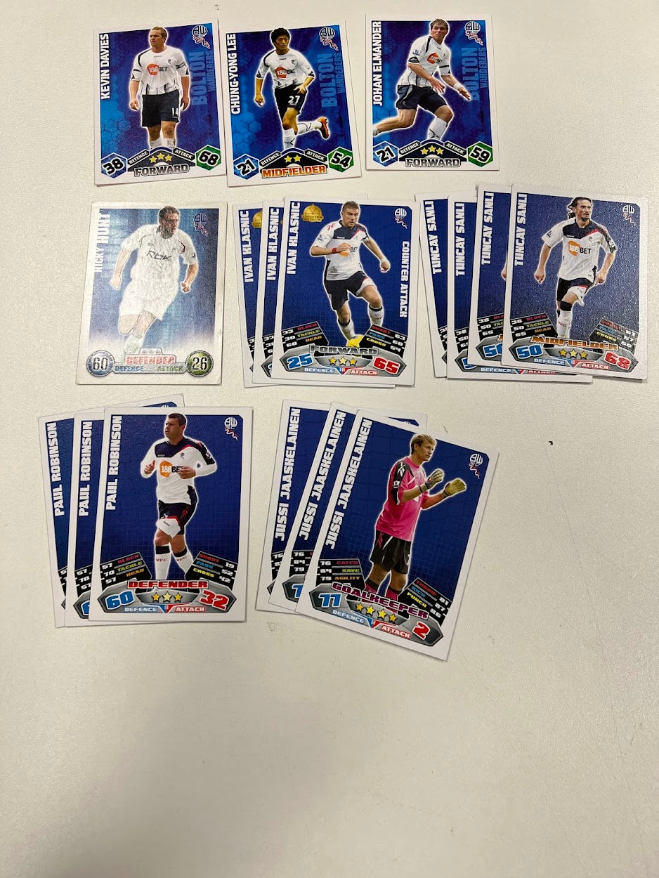 18x Bolton Wanderers Topps Match Attax Football Cards