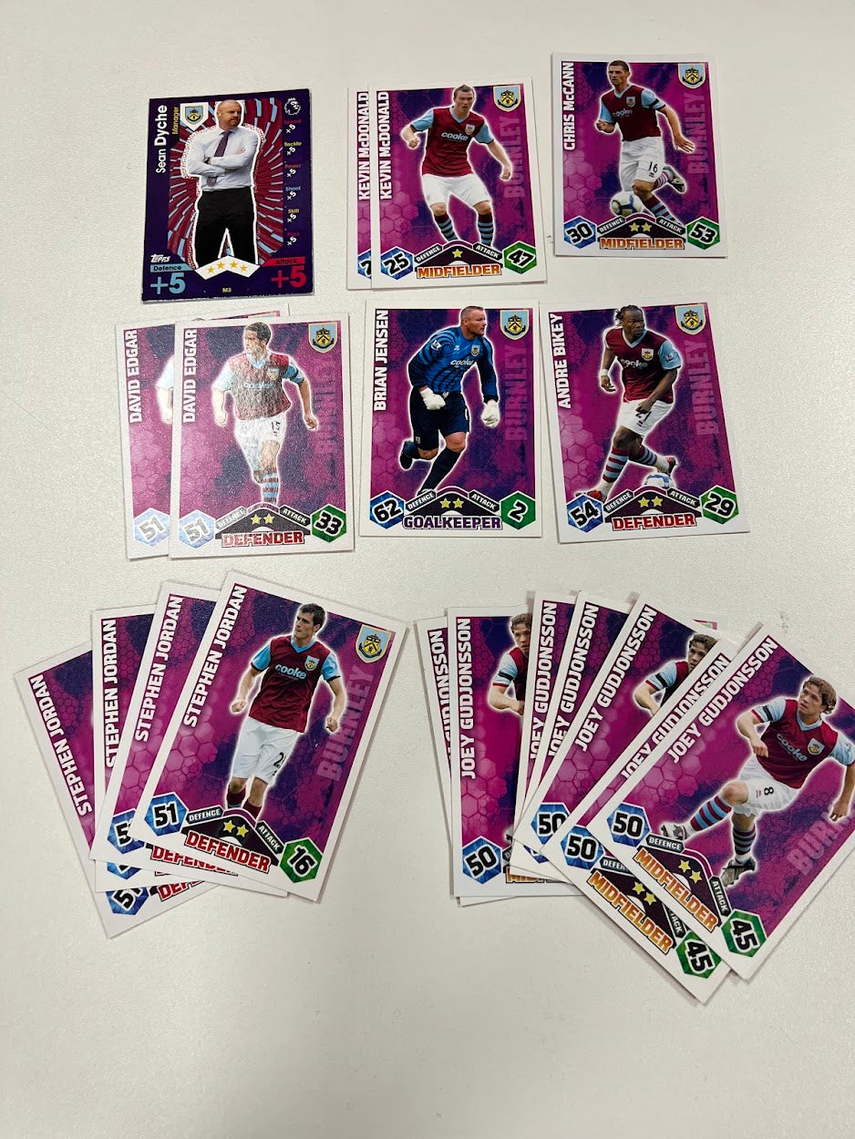 19x Burnley Topps Match Attax Football Cards