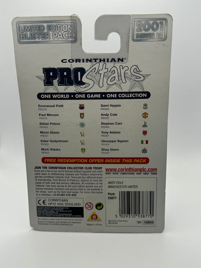 Andy Cole - Corinthian Prostars Football Figure - Manchester United - PRO425