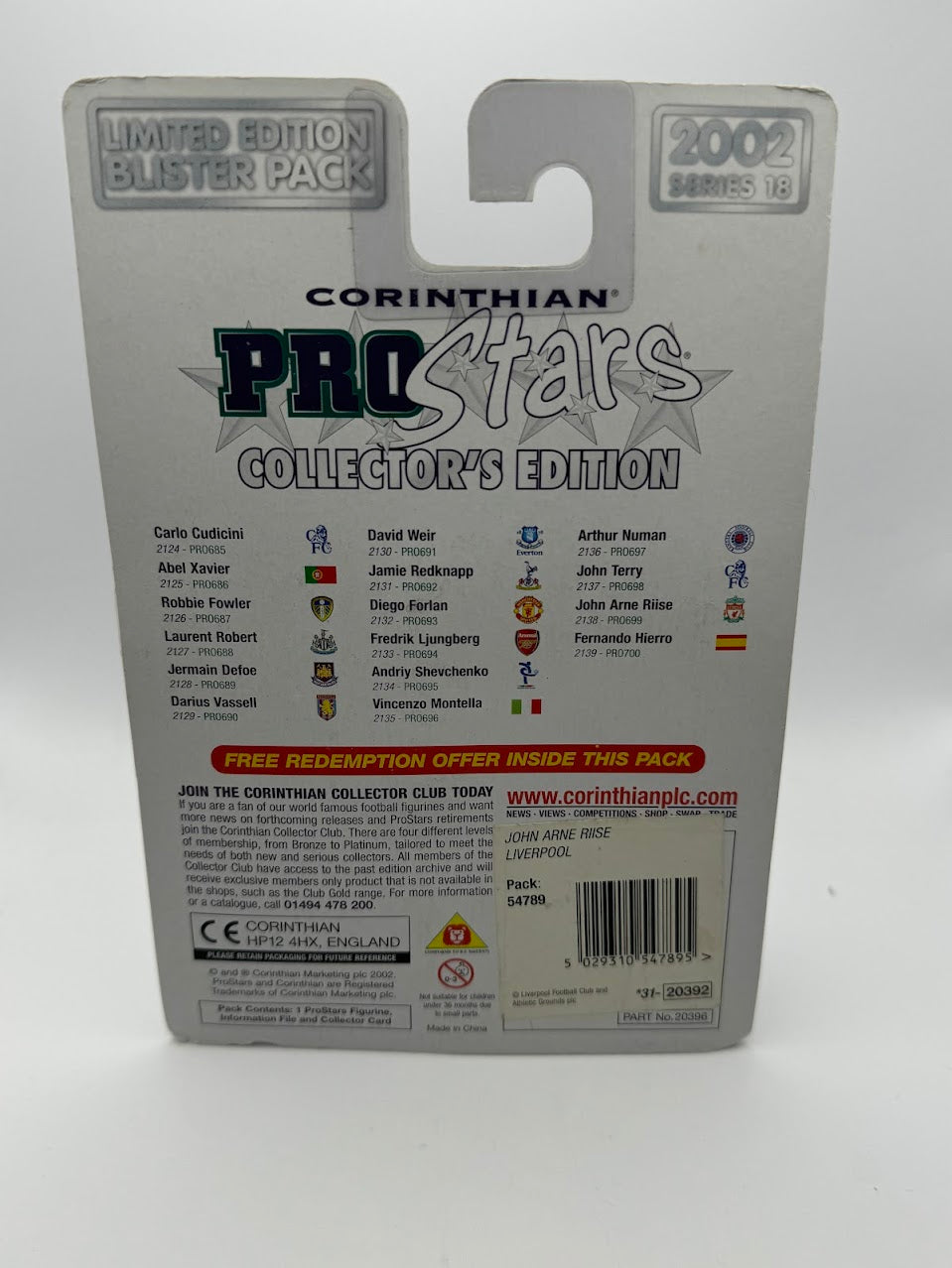 John Arne Riise - Corinthian Prostars Football Figure Series 18 - Liverpool - PRO699