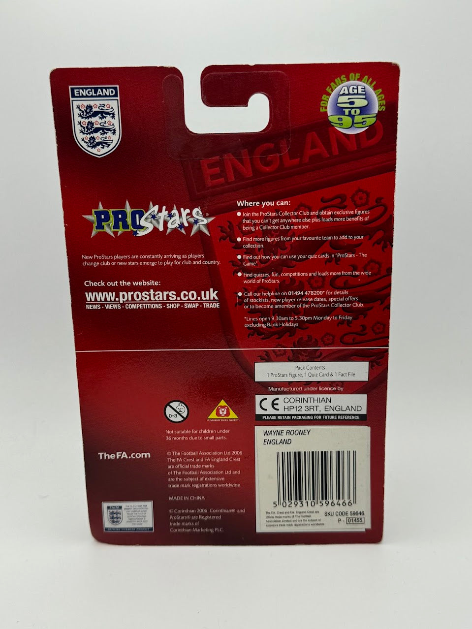Wayne Rooney - Corinthian ProStars Football Figure - England - PR120 - Collectible - Quiz Game