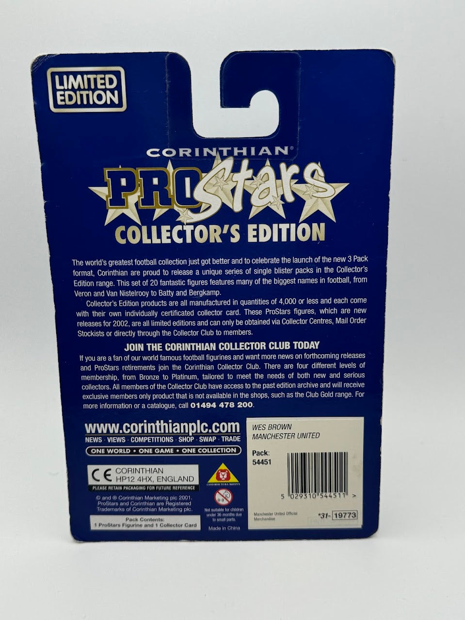 Wes Brown - Corinthian Prostars - Manchester United PRO530 - Collector's Edition