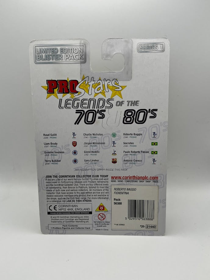 ROBERTO BAGGIO Corinthian Football Figure - FIORENTINA - PRO848 - 70s & 80s Legends Series 1- Collectible