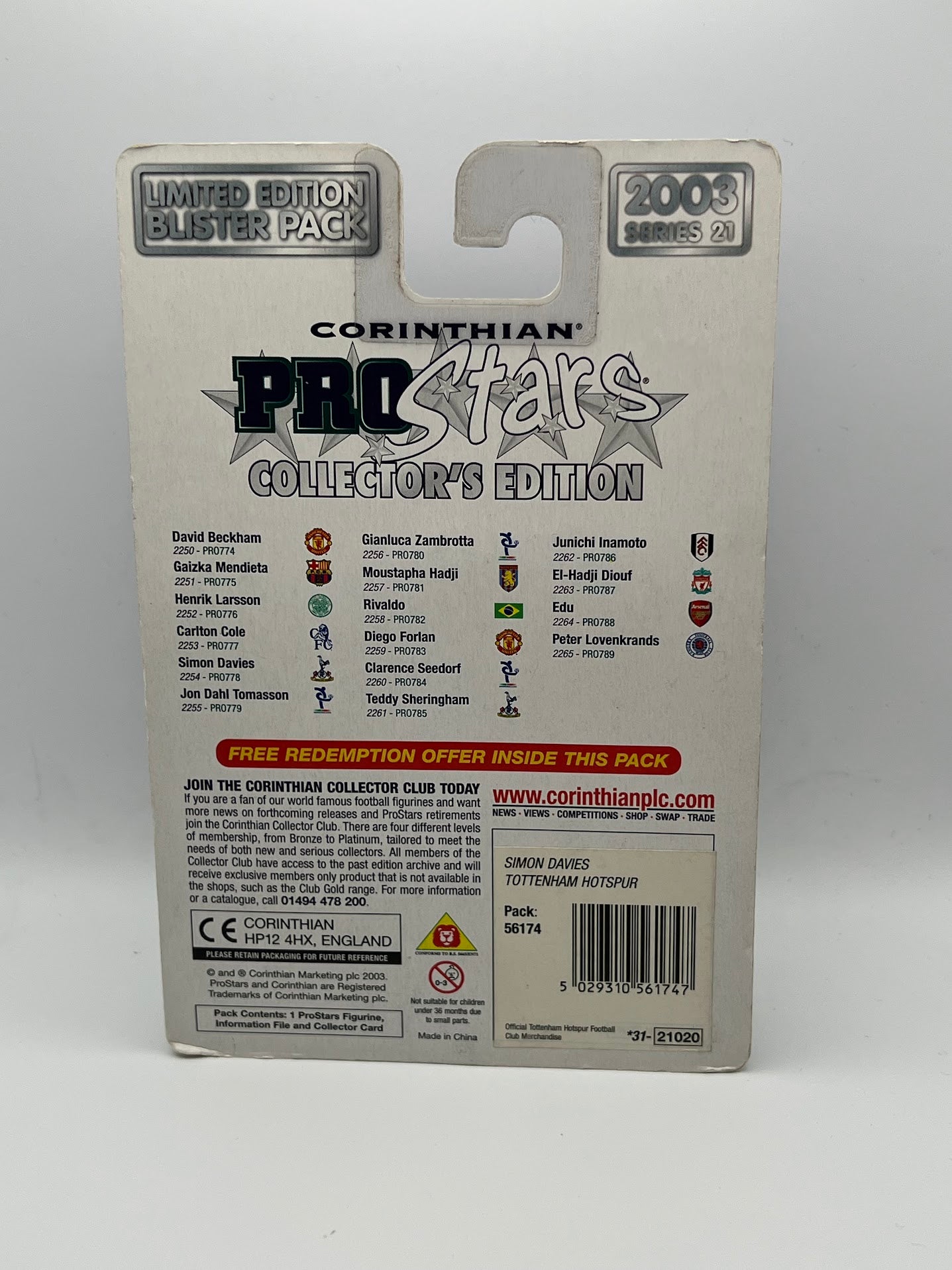 Simon Davies - ProStars Corinthian Figure Collector's Edition Series 21 - Tottenham - PRO778