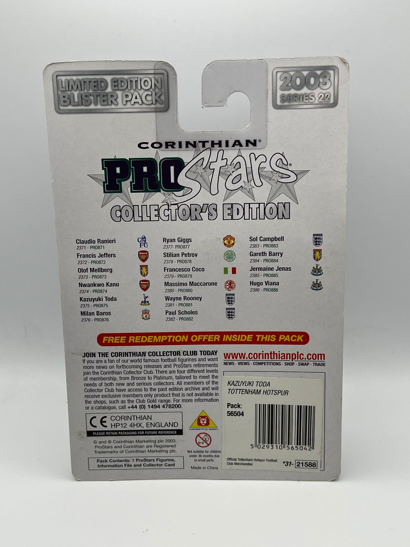Kazuyuki Toda - Corinthian ProStars Series 22 - Tottenham - PRO875