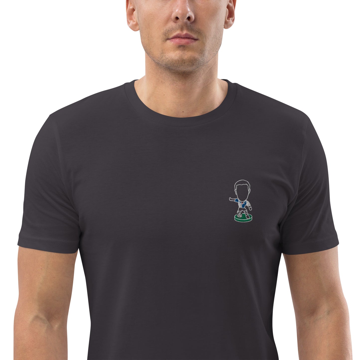Lancashire Pride (White Outline) Blackburn Rovers Inspired Design - Embroidered - Unisex Football Organic Cotton T-Shirt