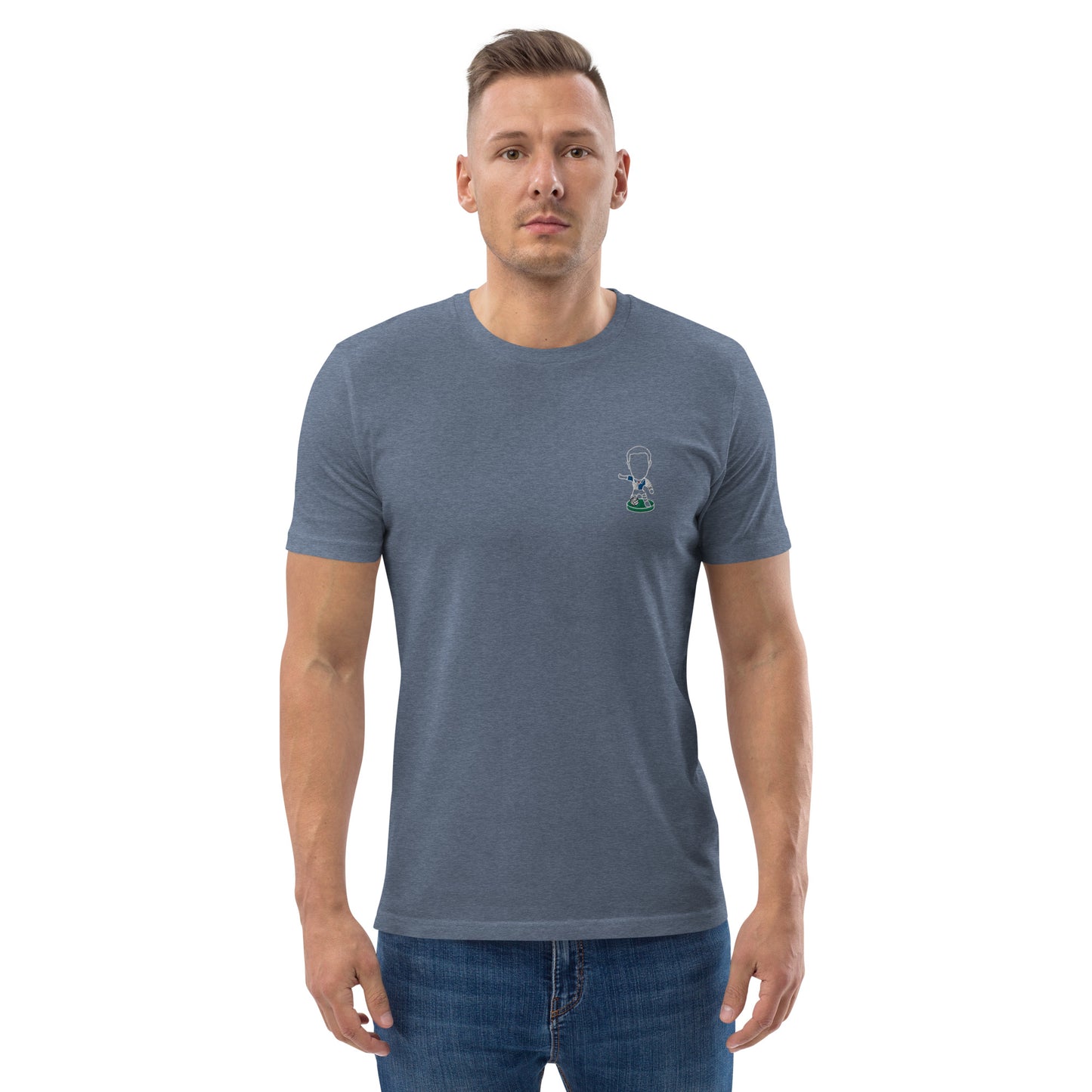 Lancashire Pride (White Outline) Blackburn Rovers Inspired Design - Embroidered - Unisex Football Organic Cotton T-Shirt