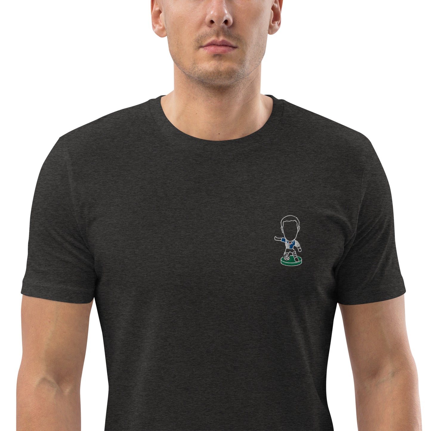 Lancashire Pride (White Outline) Blackburn Rovers Inspired Design - Embroidered - Unisex Football Organic Cotton T-Shirt