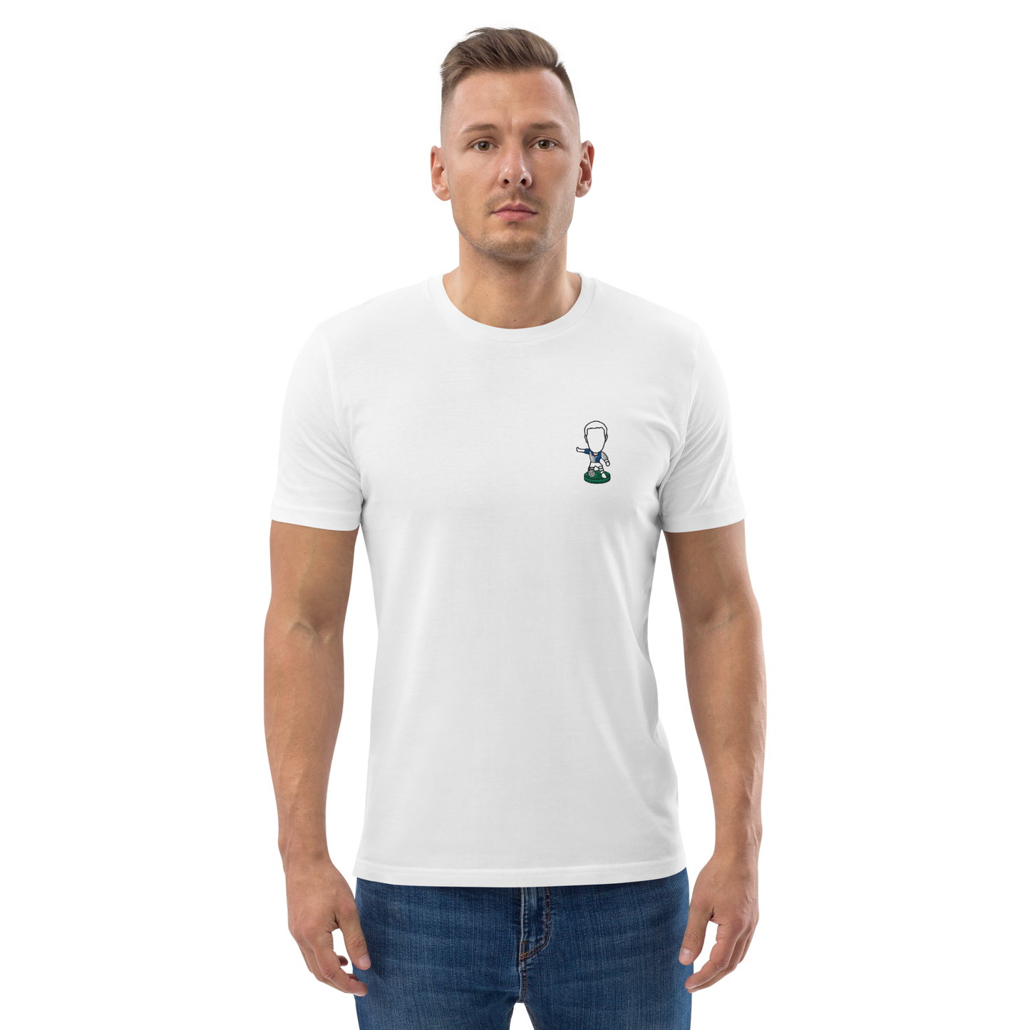 Lancashire Pride (Black Outline)- Blackburn Rovers Inspired Design - Embroidered - Unisex Football Organic Cotton T-Shirt