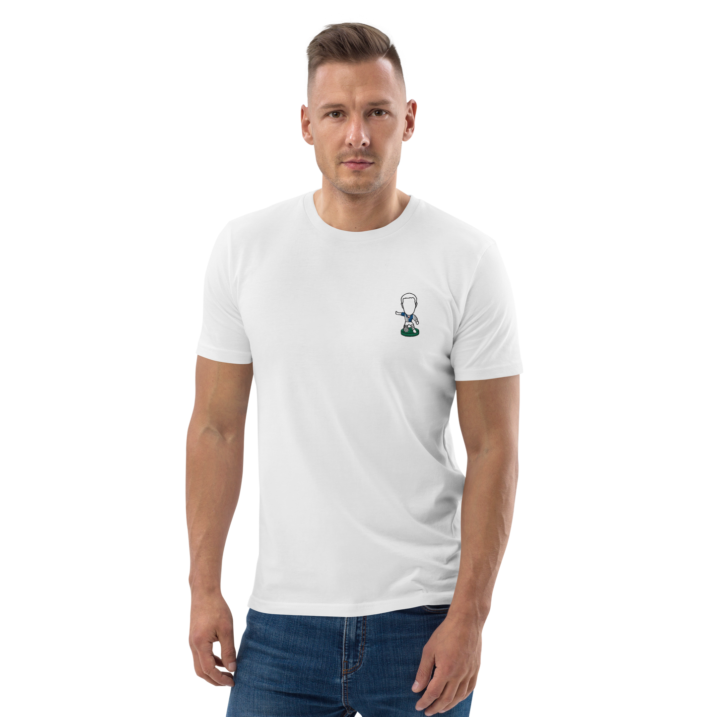 Lancashire Pride (Black Outline)- Blackburn Rovers Inspired Design - Embroidered - Unisex Football Organic Cotton T-Shirt