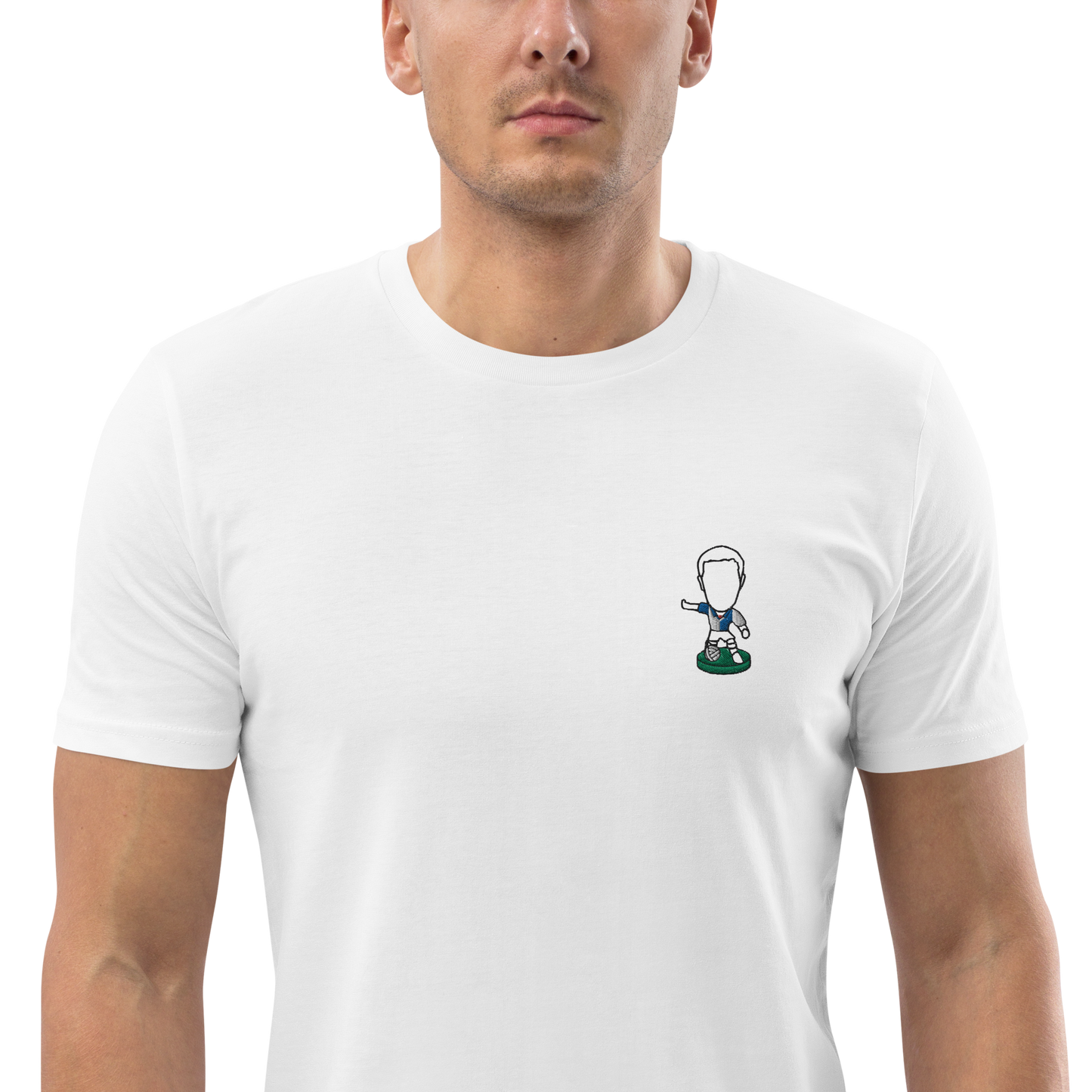 Lancashire Pride (Black Outline)- Blackburn Rovers Inspired Design - Embroidered - Unisex Football Organic Cotton T-Shirt