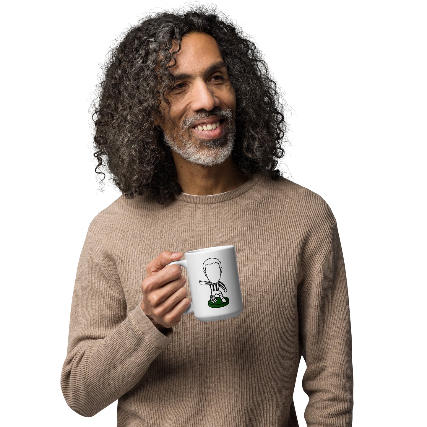1x Tyneside Stripes - White Glossy Mug