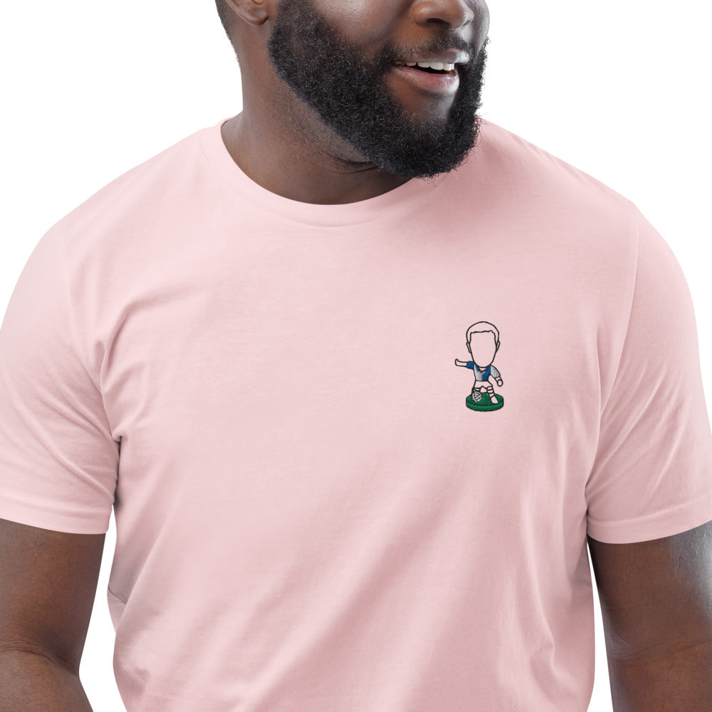 Lancashire Pride (Black Outline)- Blackburn Rovers Inspired Design - Embroidered - Unisex Football Organic Cotton T-Shirt