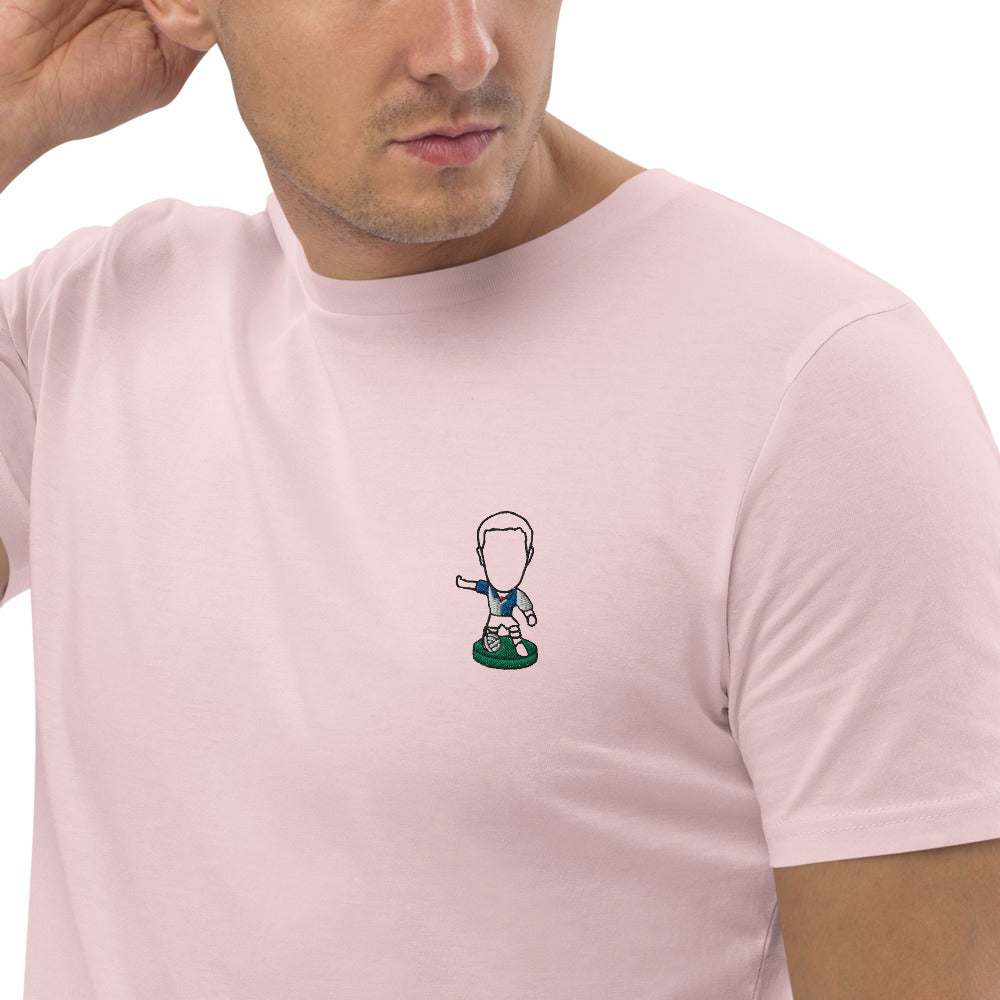 Lancashire Pride (Black Outline)- Blackburn Rovers Inspired Design - Embroidered - Unisex Football Organic Cotton T-Shirt
