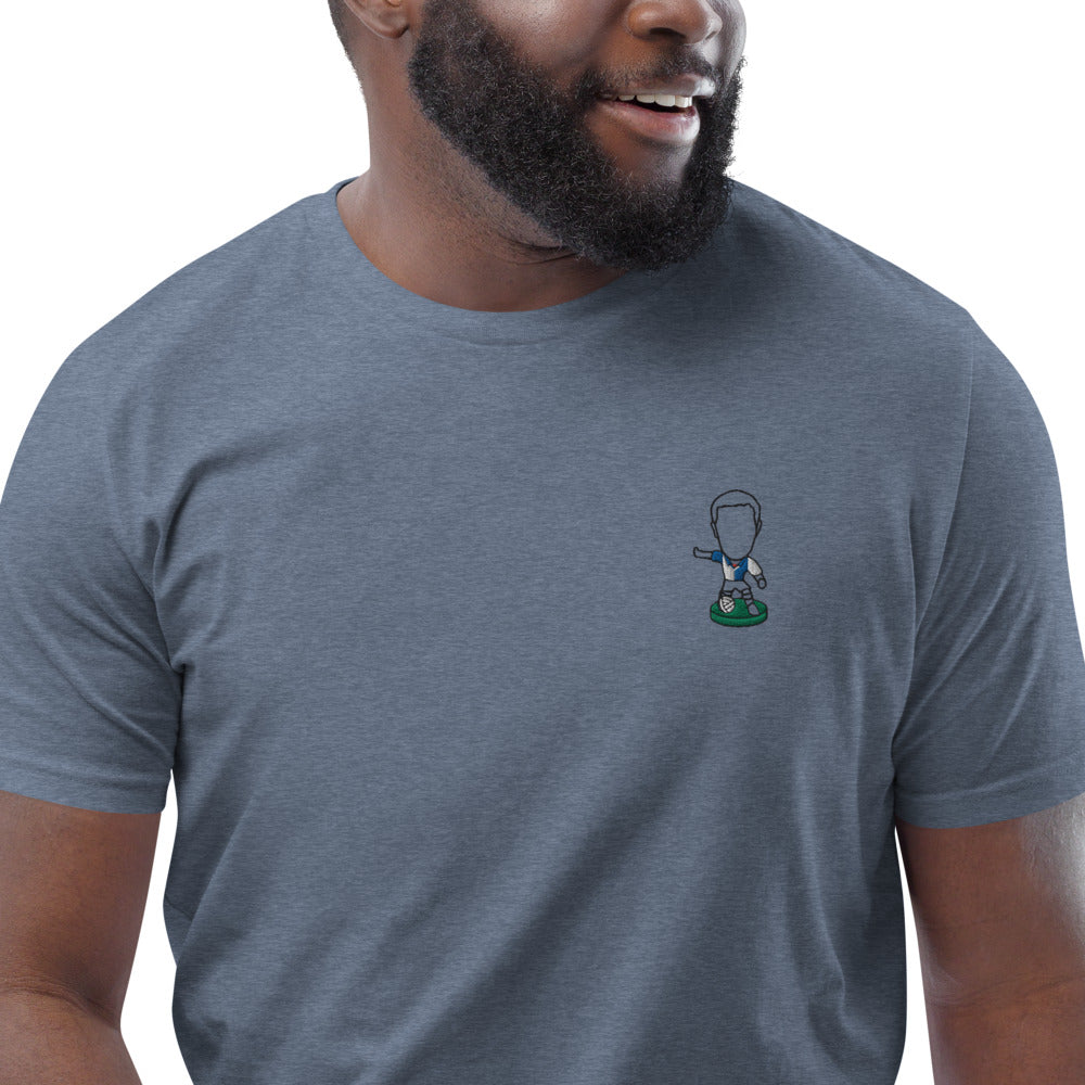Lancashire Pride (Black Outline)- Blackburn Rovers Inspired Design - Embroidered - Unisex Football Organic Cotton T-Shirt