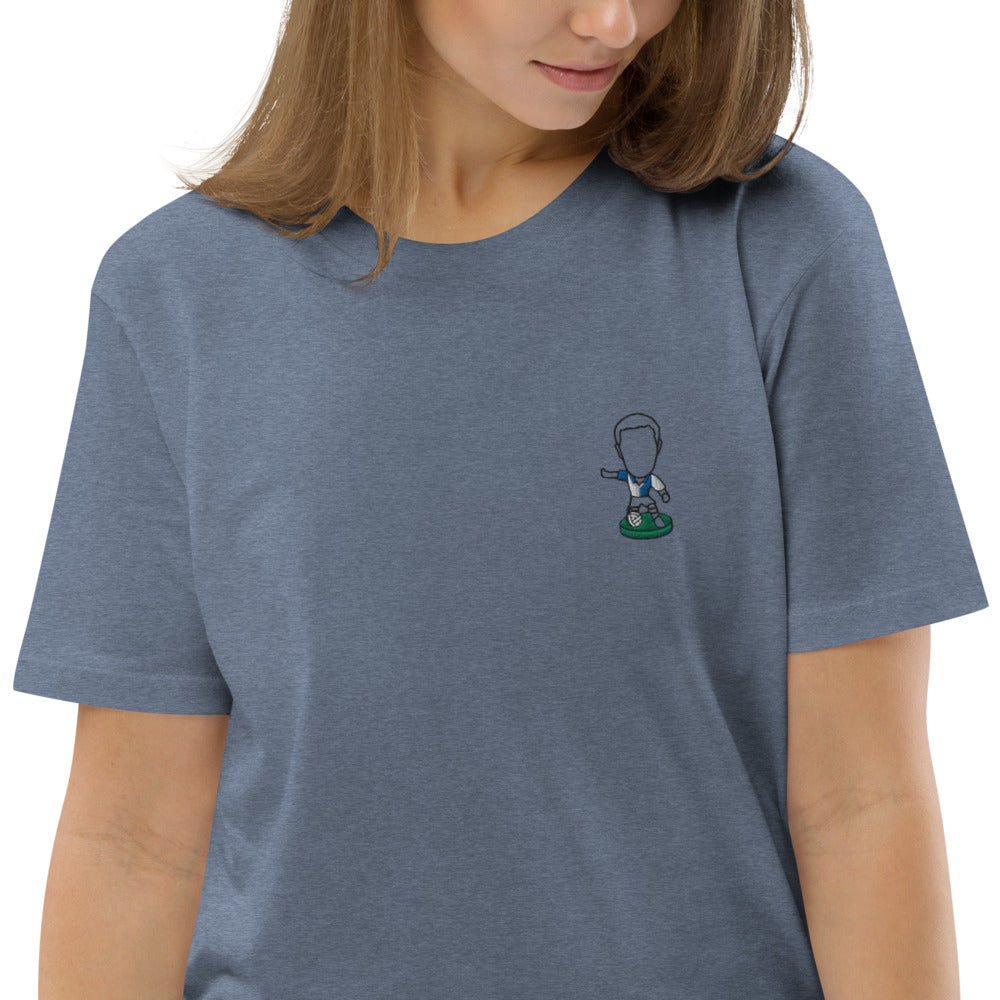 Lancashire Pride (Black Outline)- Blackburn Rovers Inspired Design - Embroidered - Unisex Football Organic Cotton T-Shirt