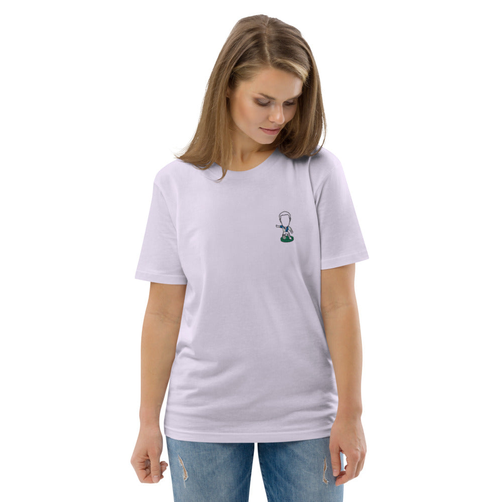 Lancashire Pride (Black Outline)- Blackburn Rovers Inspired Design - Embroidered - Unisex Football Organic Cotton T-Shirt