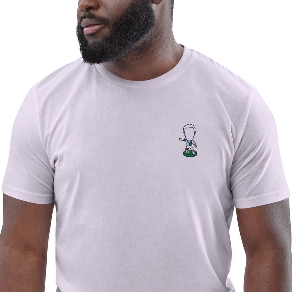 Lancashire Pride (Black Outline)- Blackburn Rovers Inspired Design - Embroidered - Unisex Football Organic Cotton T-Shirt