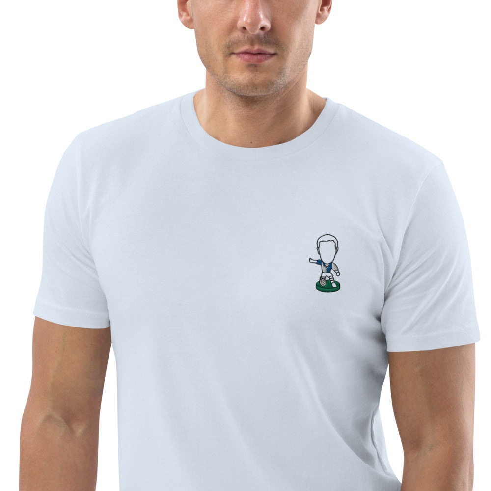 Lancashire Pride (Black Outline)- Blackburn Rovers Inspired Design - Embroidered - Unisex Football Organic Cotton T-Shirt