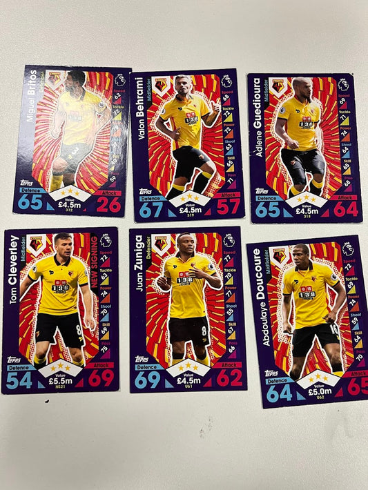 6x Watford - Topps Match Attax Football Cards