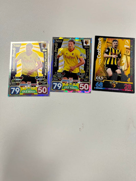 3x Watford Topps Match Attax Football Cards