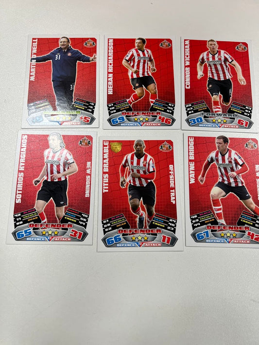 6x Sunderland Topps Match Attax Football Card
