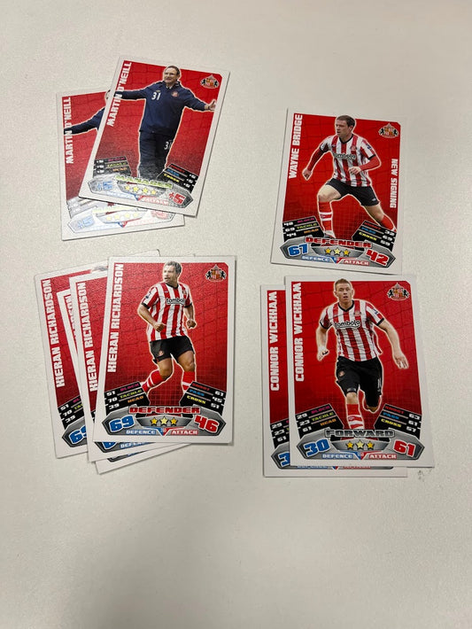 9x Sunderland Topps Match Attax Football Card
