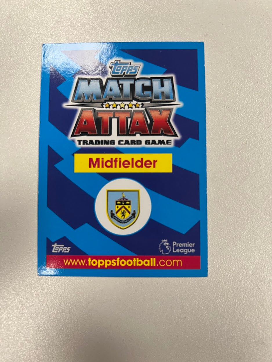 10x Burnley Topps Match Attax Football Cards