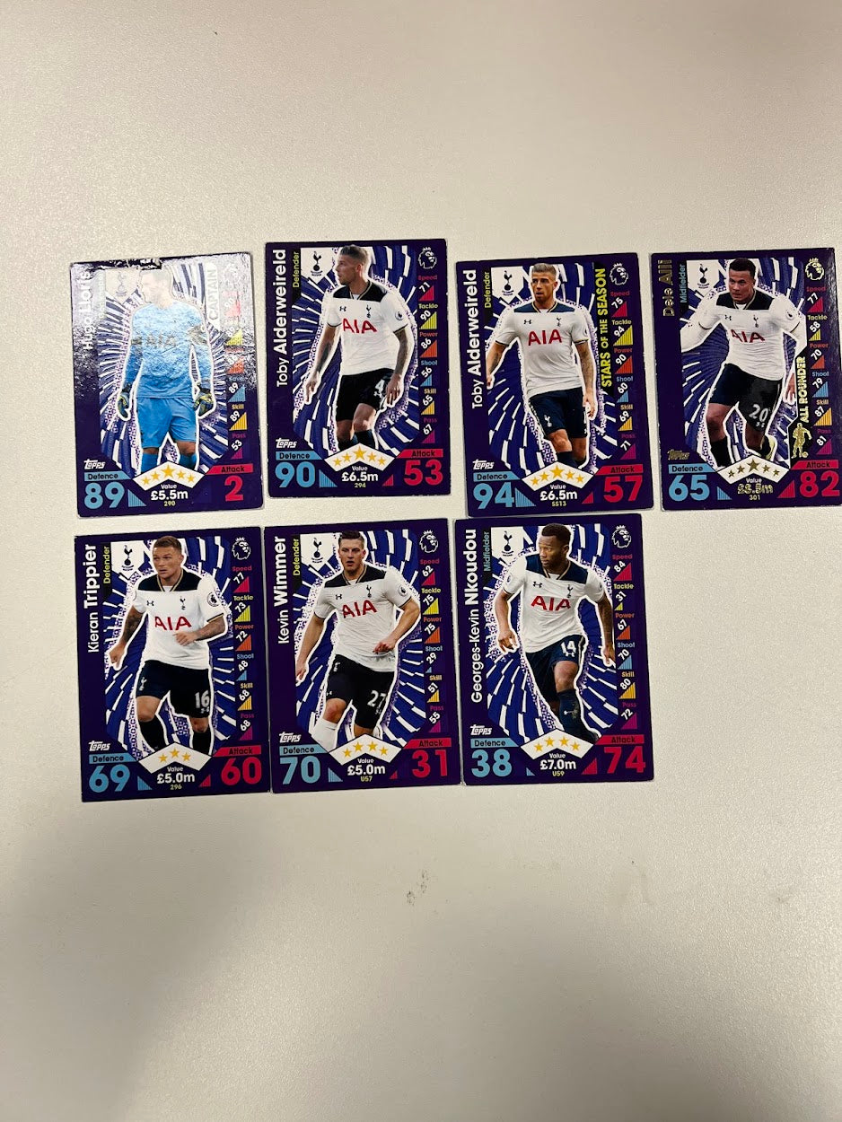 7x Tottenham Hotspur - Topps Match Attax Football Cards