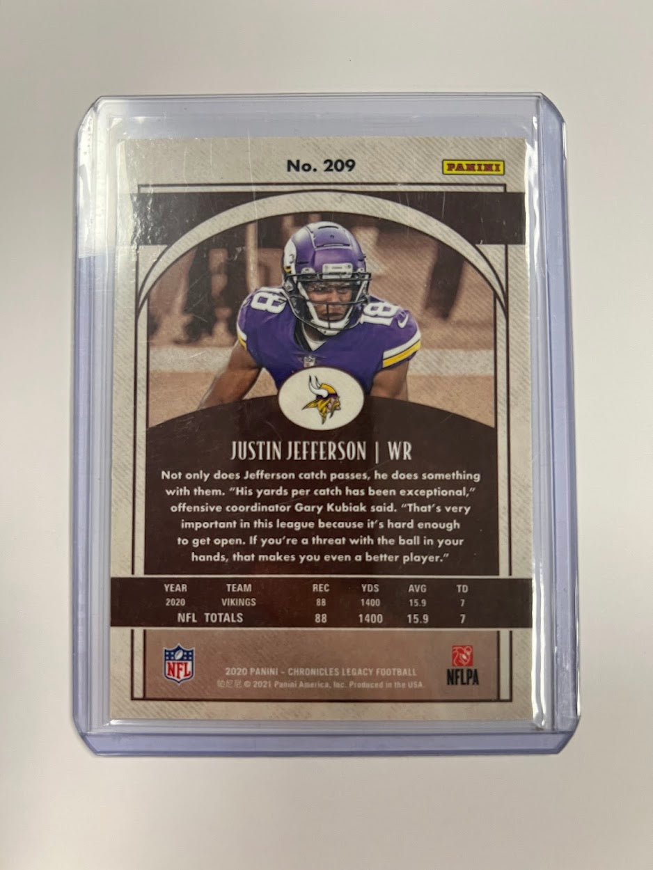 2020 Panini Legacy #209 Justin Jefferson Rookie Card Minnesota Vikings NFL Card