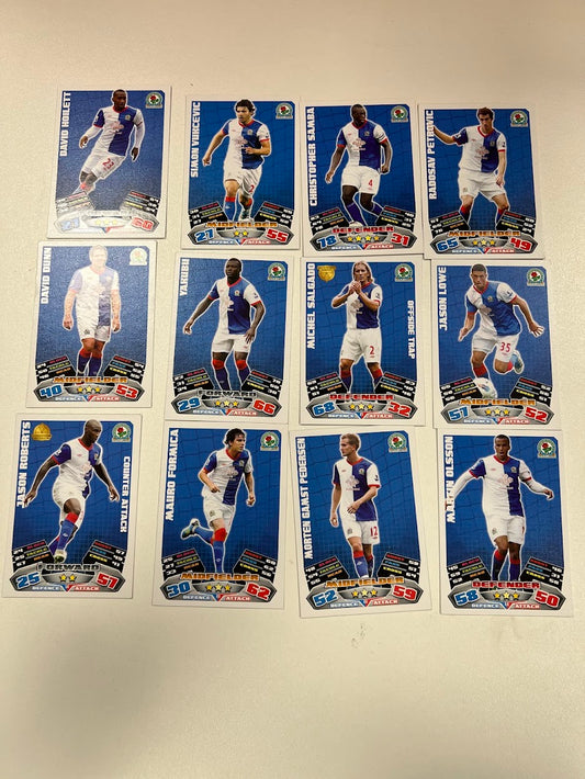 12x Blackburn Rovers - Topps Match Attax Football Cards