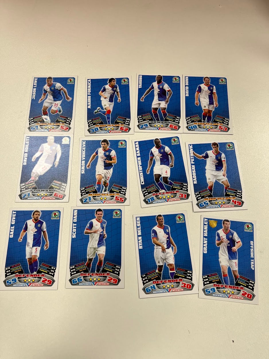 12x Blackburn Rovers - Topps Match Attax Football Cards
