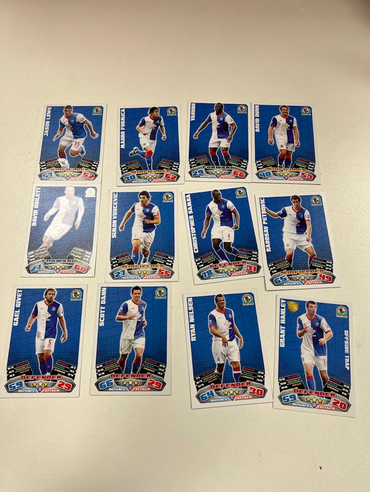 12x Blackburn Rovers - Topps Match Attax Football Cards
