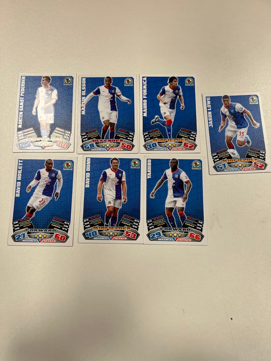 7x Blackburn Rovers - Topps Match Attax Football Cards