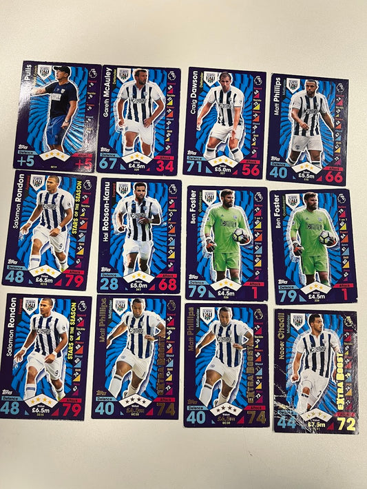 12x West Bromwich Albion - Topps Match Attax Football Cards