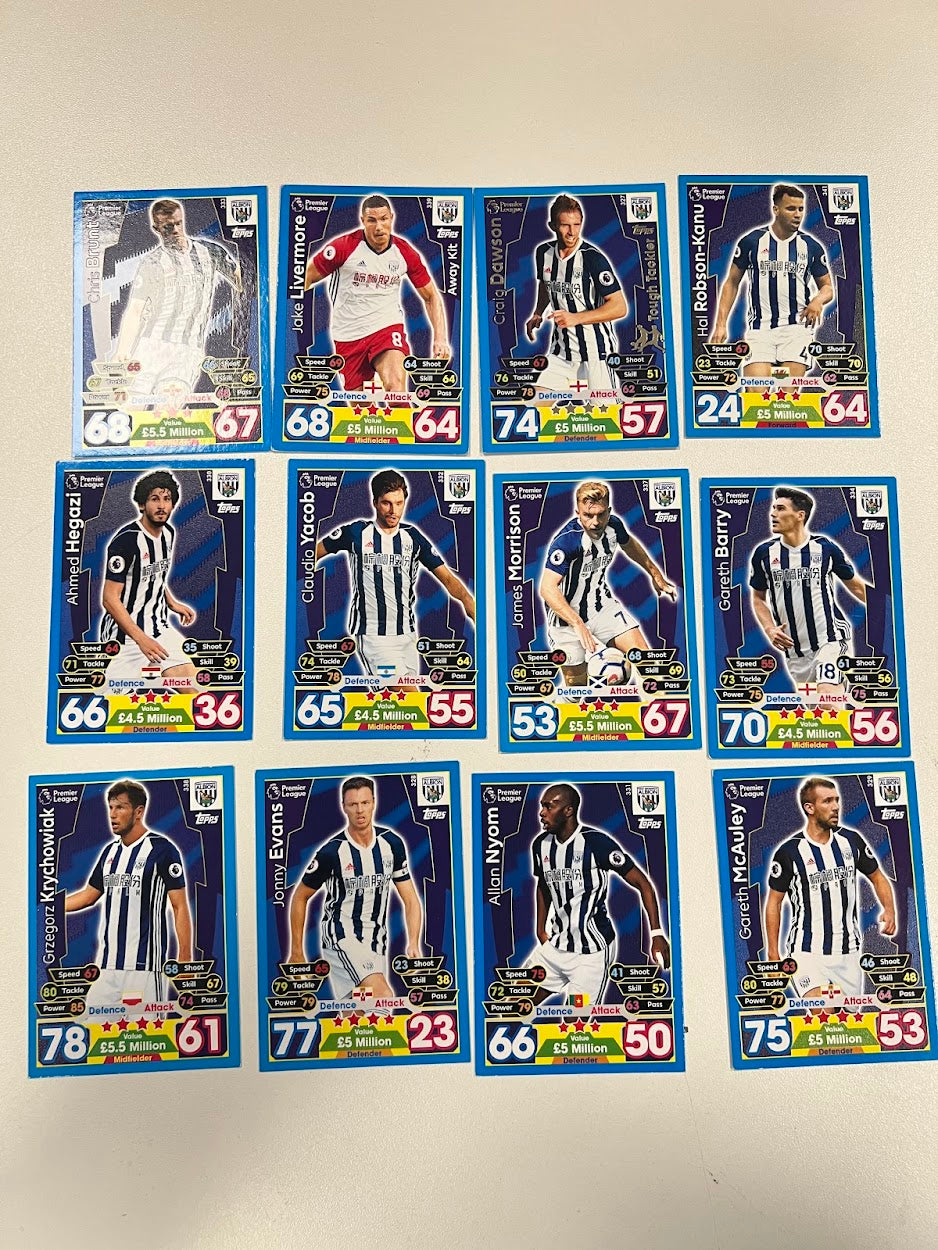 12x West Bromwich Albion - Topps Match Attax Football Cards