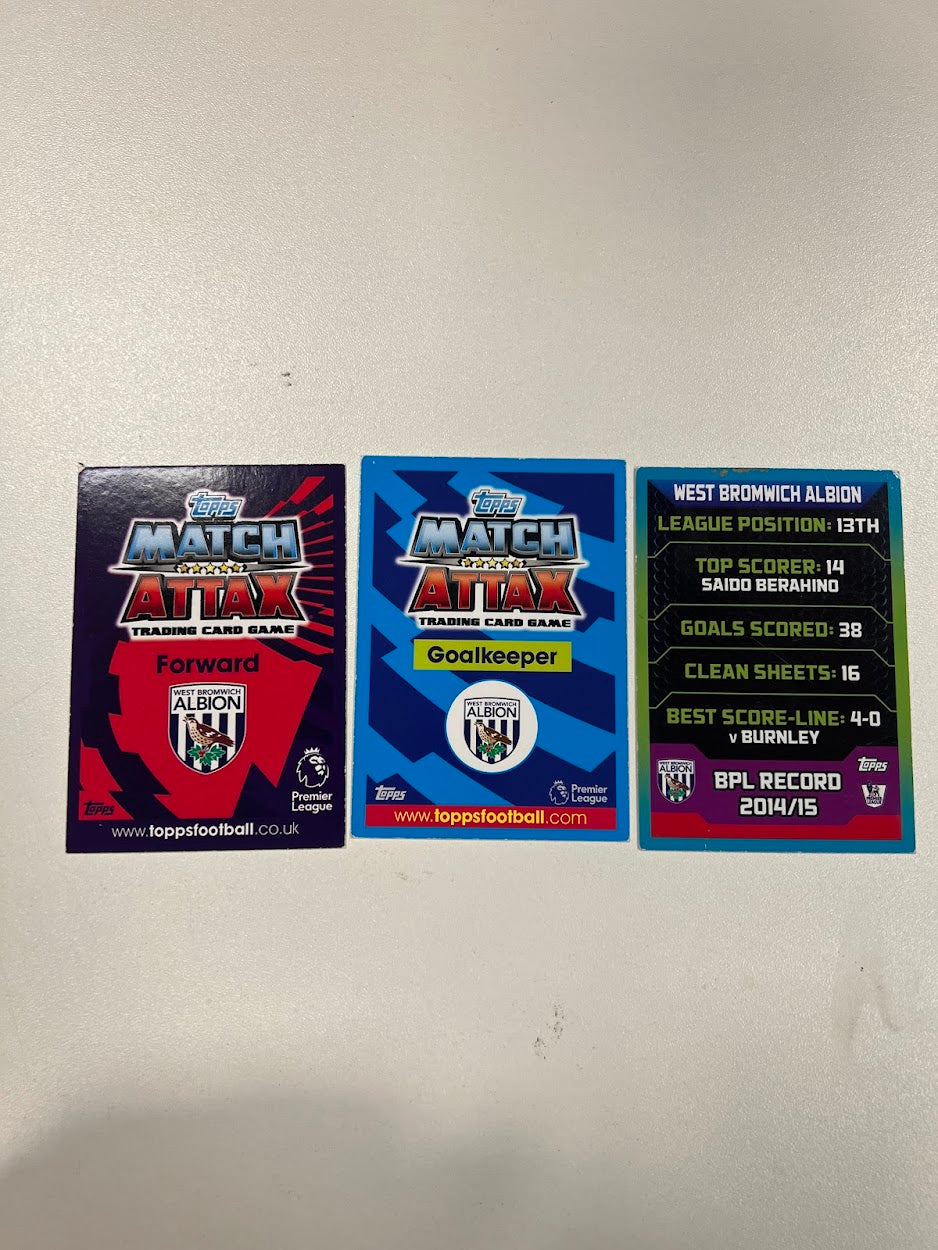 3x West Bromwich Albion Foil/Shiny - Topps Match Attax Football Cards