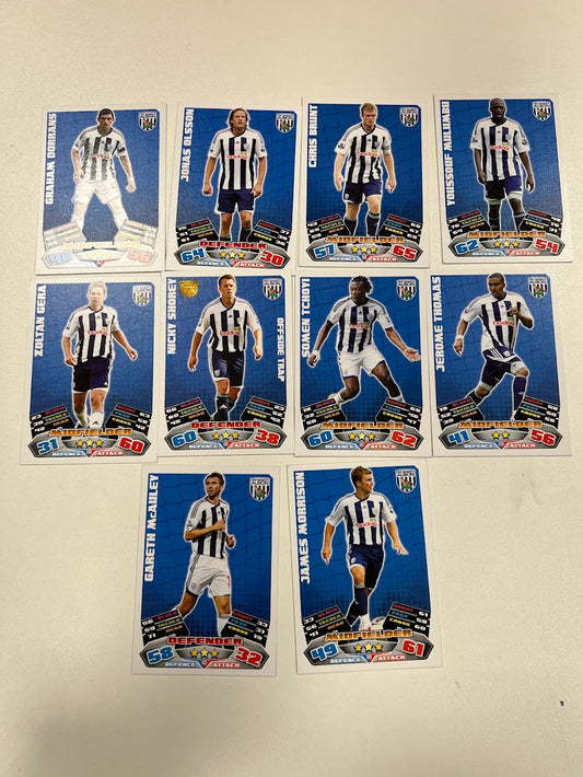 10x West Bromwich Albion - Topps Match Attax Football Cards
