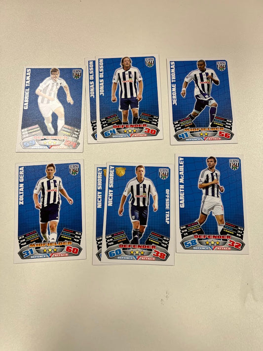8x West Bromwich Albion - Topps Match Attax Football Cards