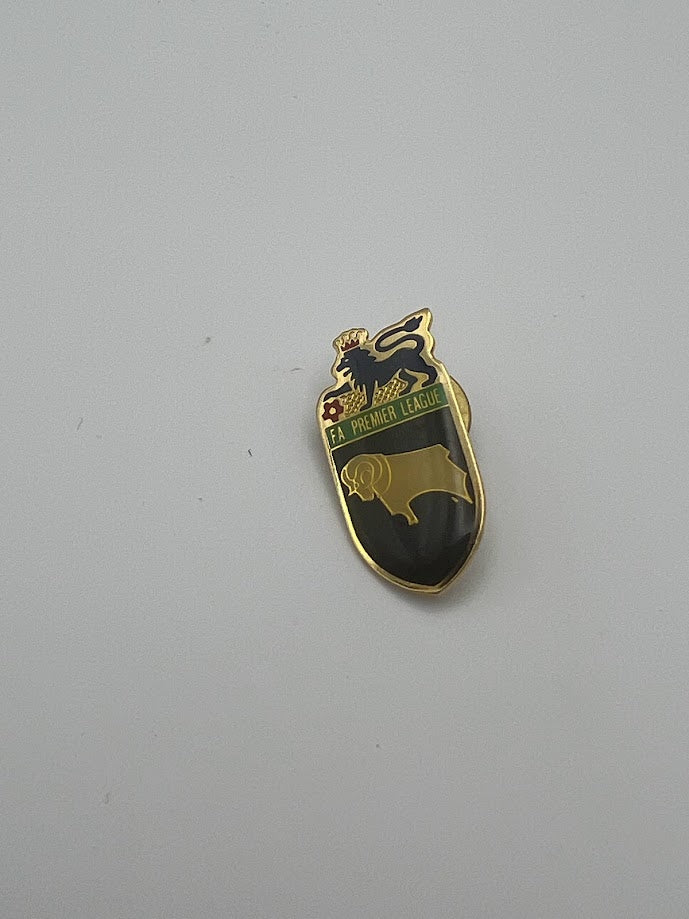 Derby County - FA Premier League Official Enamel Badge - 1996 / 1997 - Old Badge