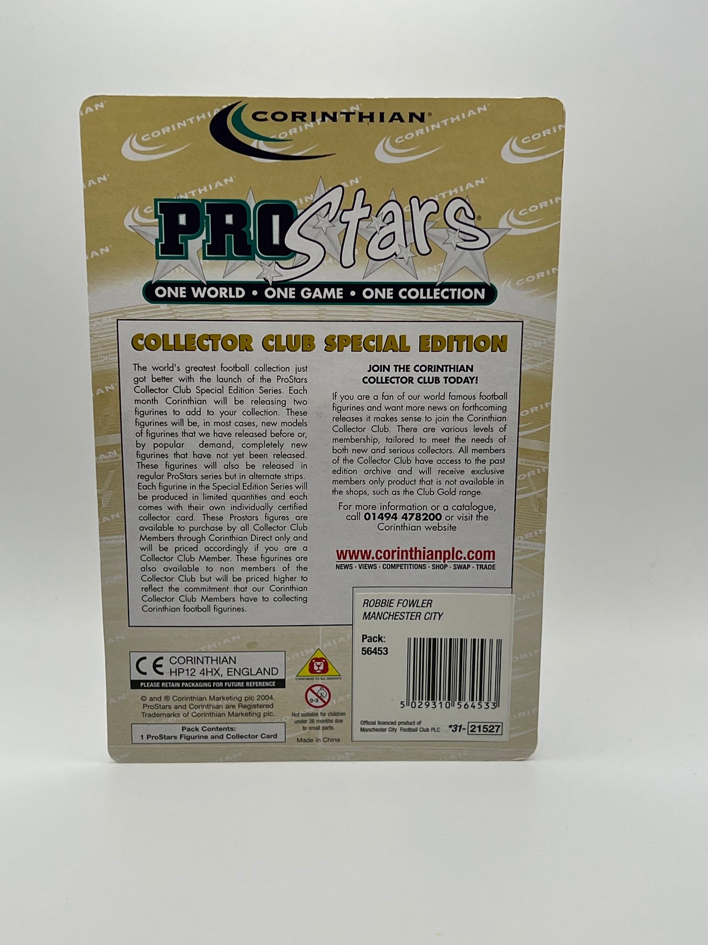 ROBBIE FOWLER Corinthian Football Figure - MANCHESTER CITY - PRO951 - ProStars