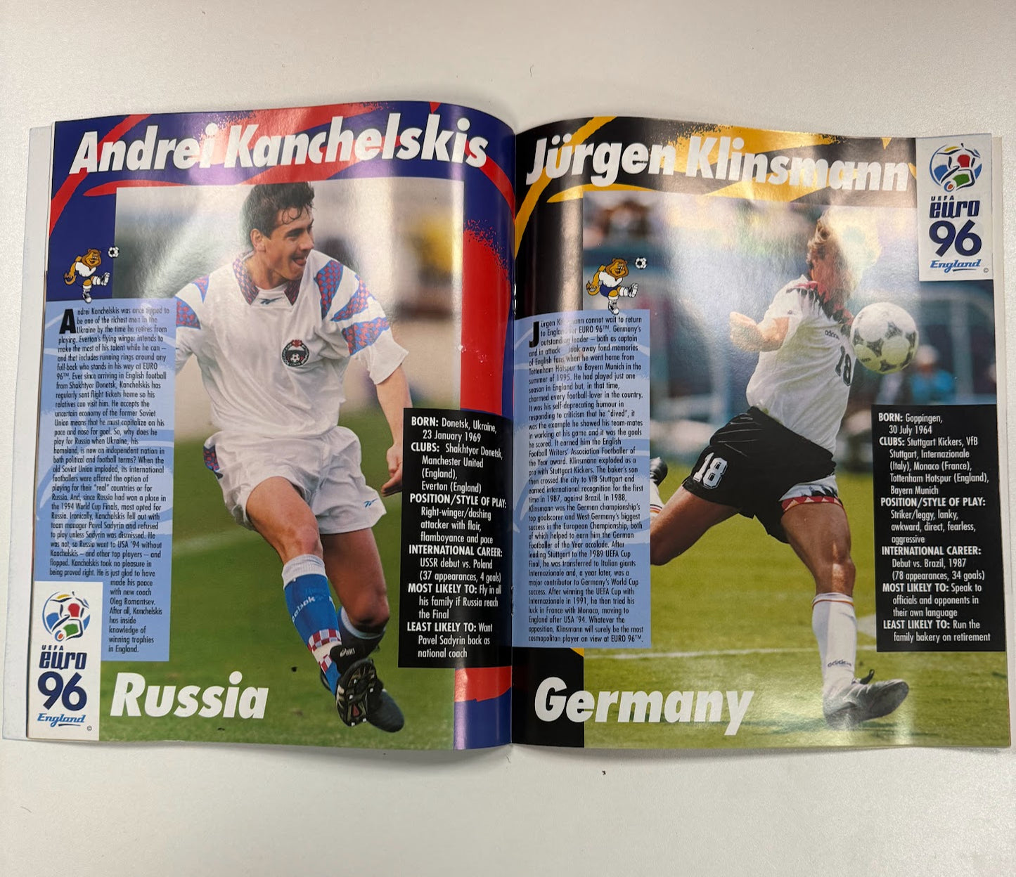 The Official Euro 96 Superstars Book - Euro 96 Memorabilia