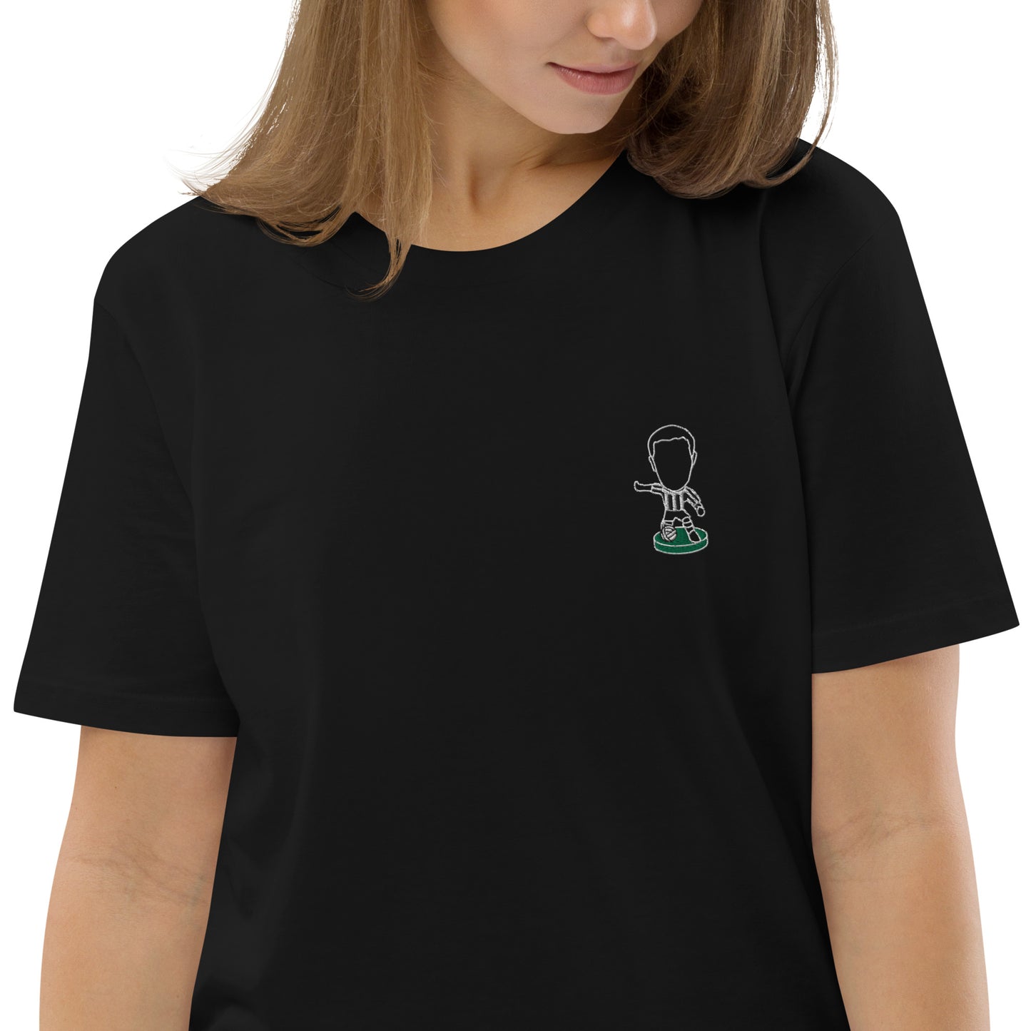 Tyneside Stripes (White Outline) - Embroided - Unisex Organic Cotton T-Shirt