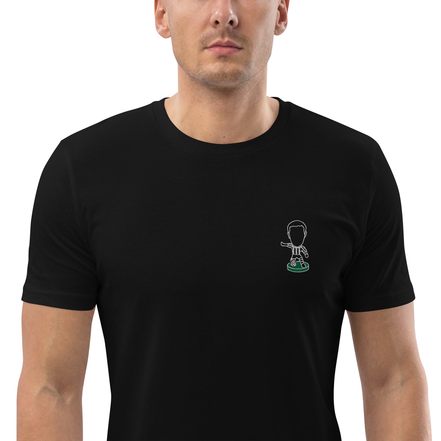 Tyneside Stripes (White Outline) - Embroided - Unisex Organic Cotton T-Shirt