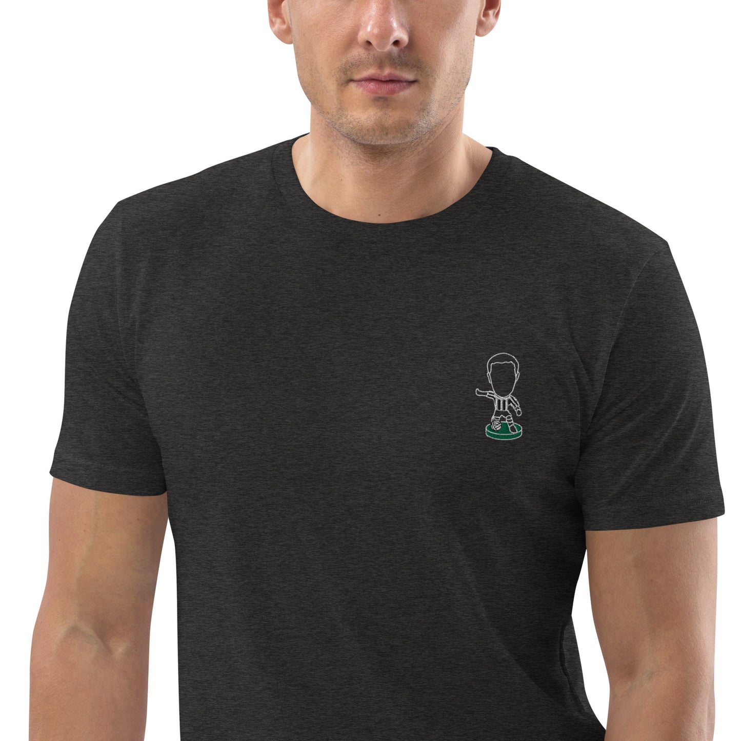 Tyneside Stripes (White Outline) - Embroided - Unisex Organic Cotton T-Shirt