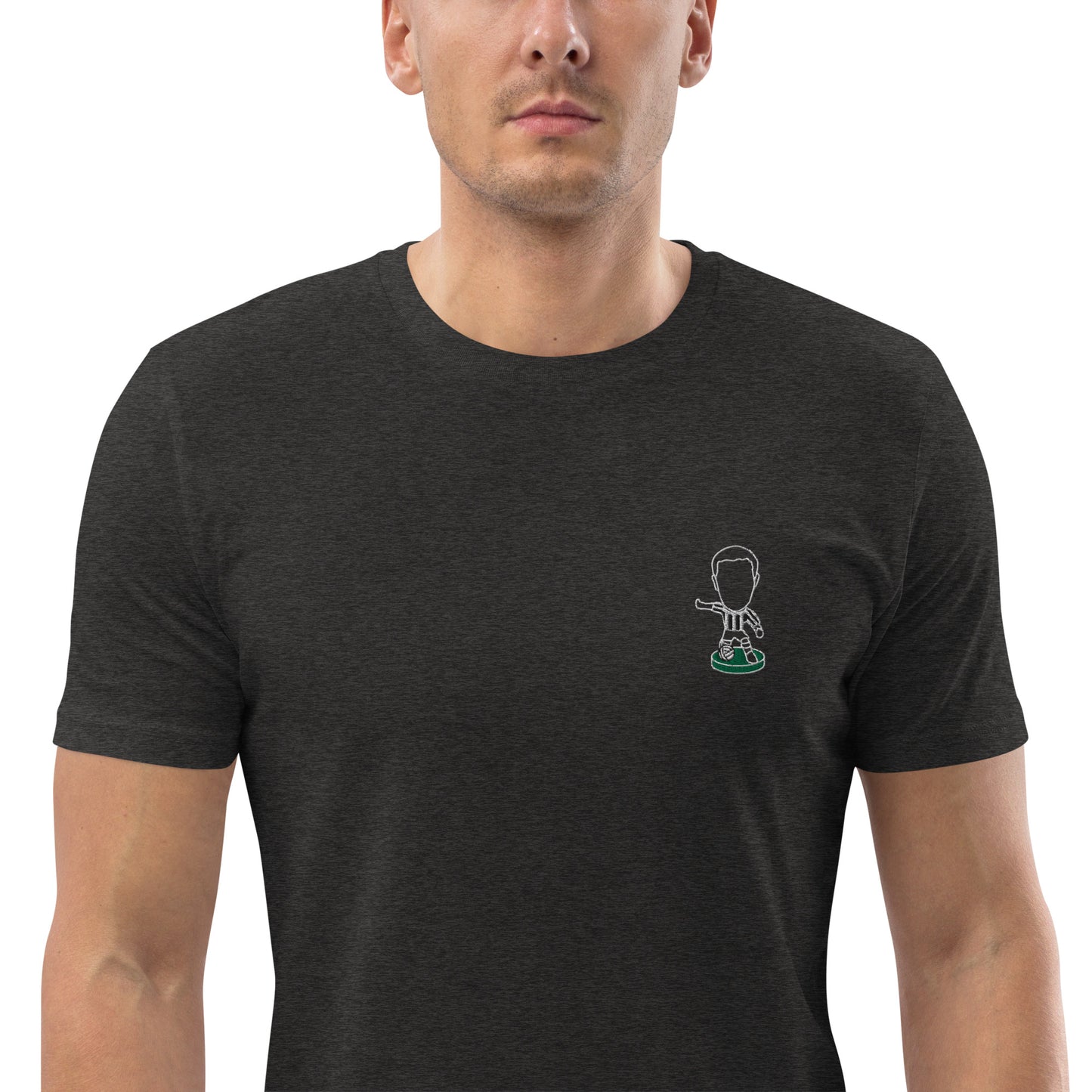 Tyneside Stripes (White Outline) - Embroided - Unisex Organic Cotton T-Shirt
