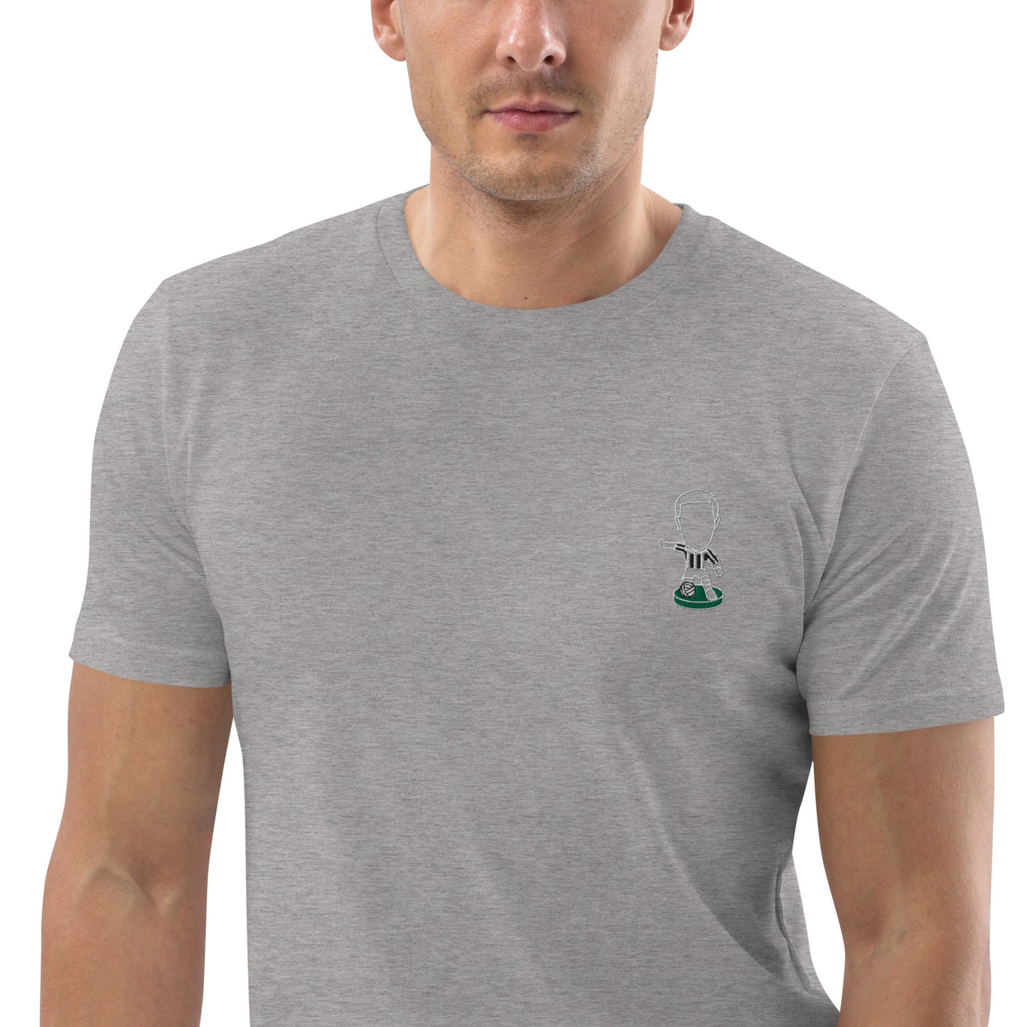 Tyneside Stripes (White Outline) - Embroided - Unisex Organic Cotton T-Shirt