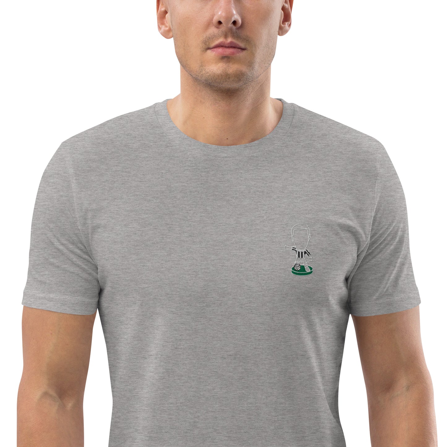 Tyneside Stripes (White Outline) - Embroided - Unisex Organic Cotton T-Shirt